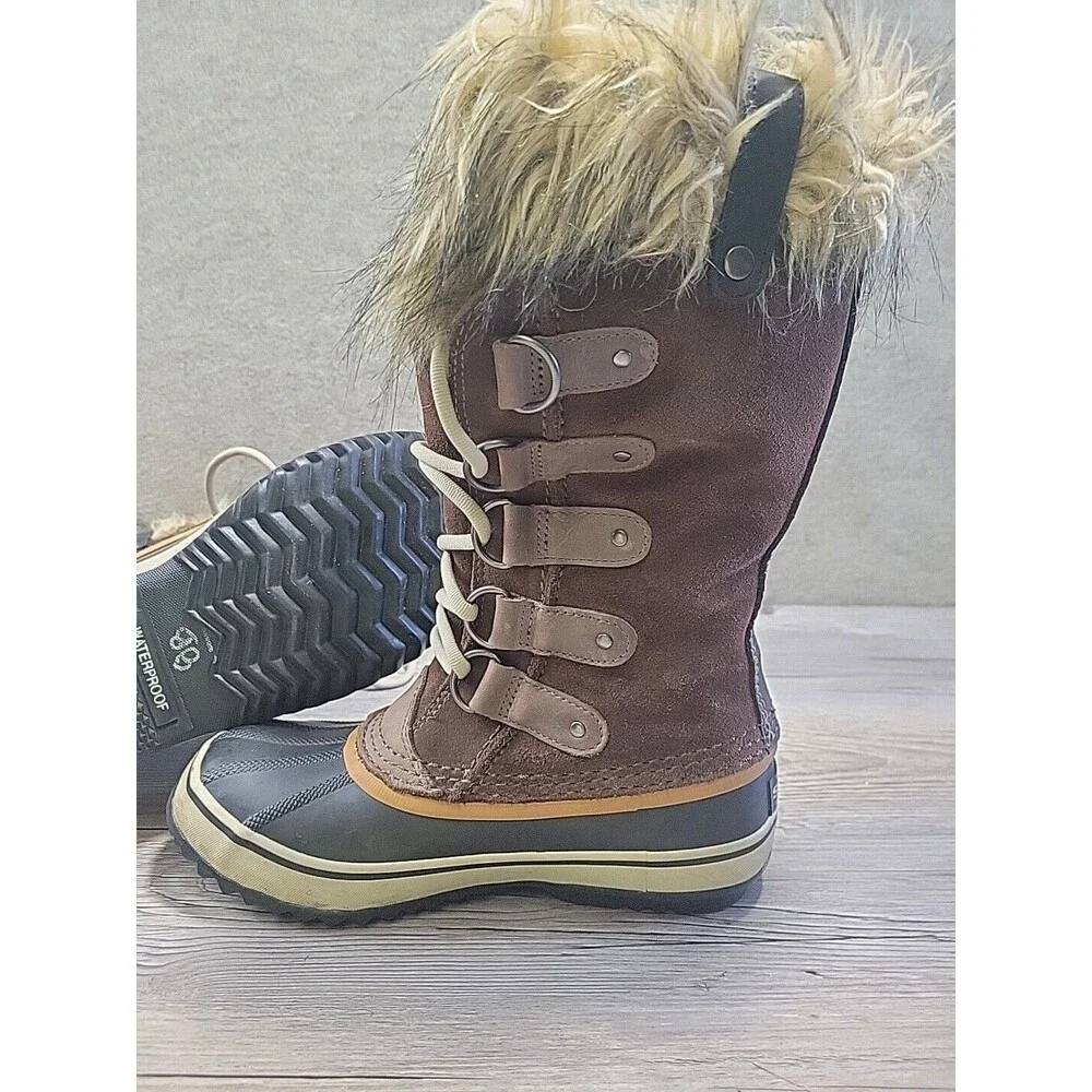 Sorel Joan of Arctic Waterproof Boots NL1540-256 Women's‎ Size 6 Brown Leather